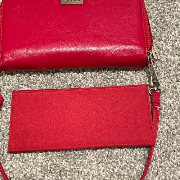 Pelle Studio Red Leather Wallet with Gold Accents - Picture 8 of 10